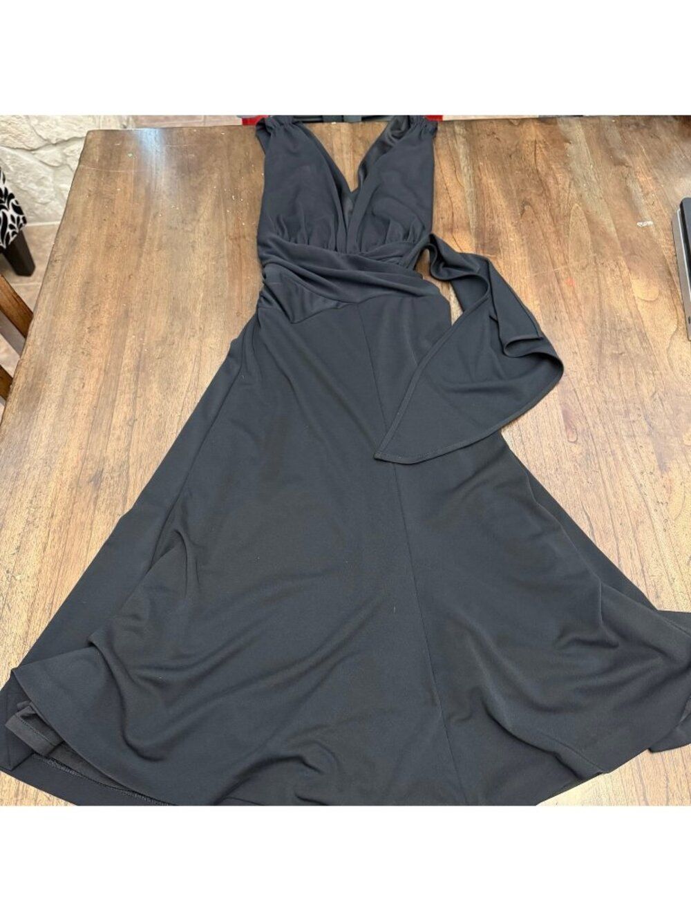 White House Black Market Black Halter Criss Cross Low Back Dress